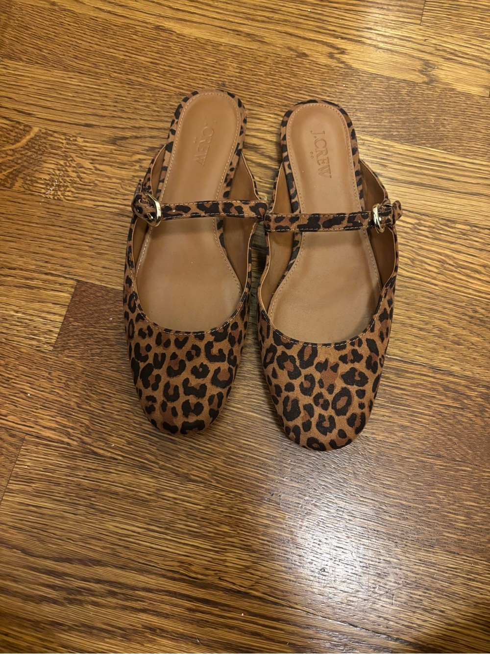 J. Crew Leopard Print Mary Jane Flats - Tan and Black